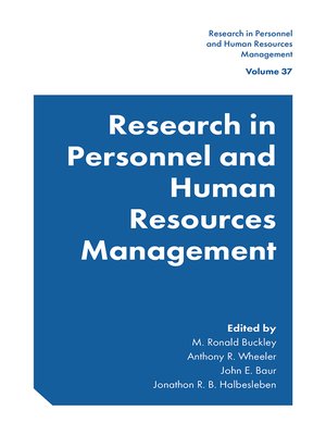 cover image of Research in Personnel and Human Resources Management, Volume 37